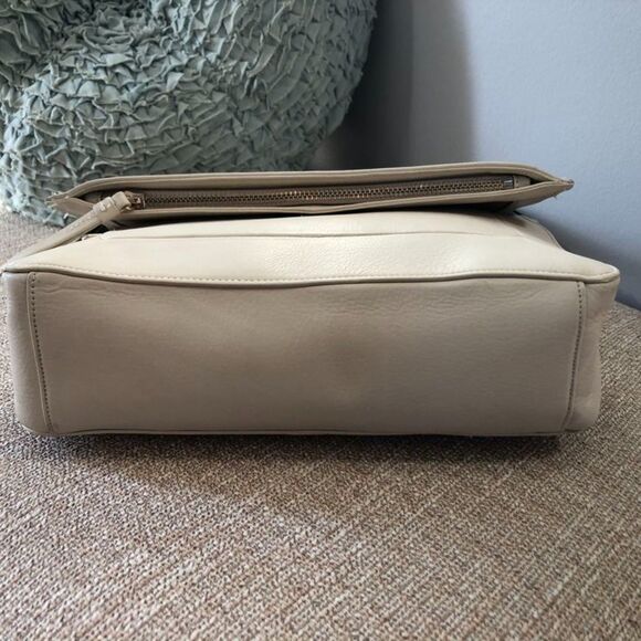 Cole Haan Genuine Leather Cream Ivory Black Cameron Shoulder HandBag Purse Bag - Picture 4 of 13